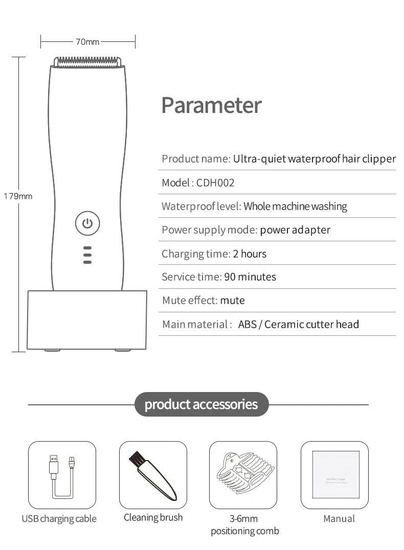 Men's Waterproof Body & Groin Hair Trimmer - Portable body trimmer - Image 14 - Wet dry body shaver