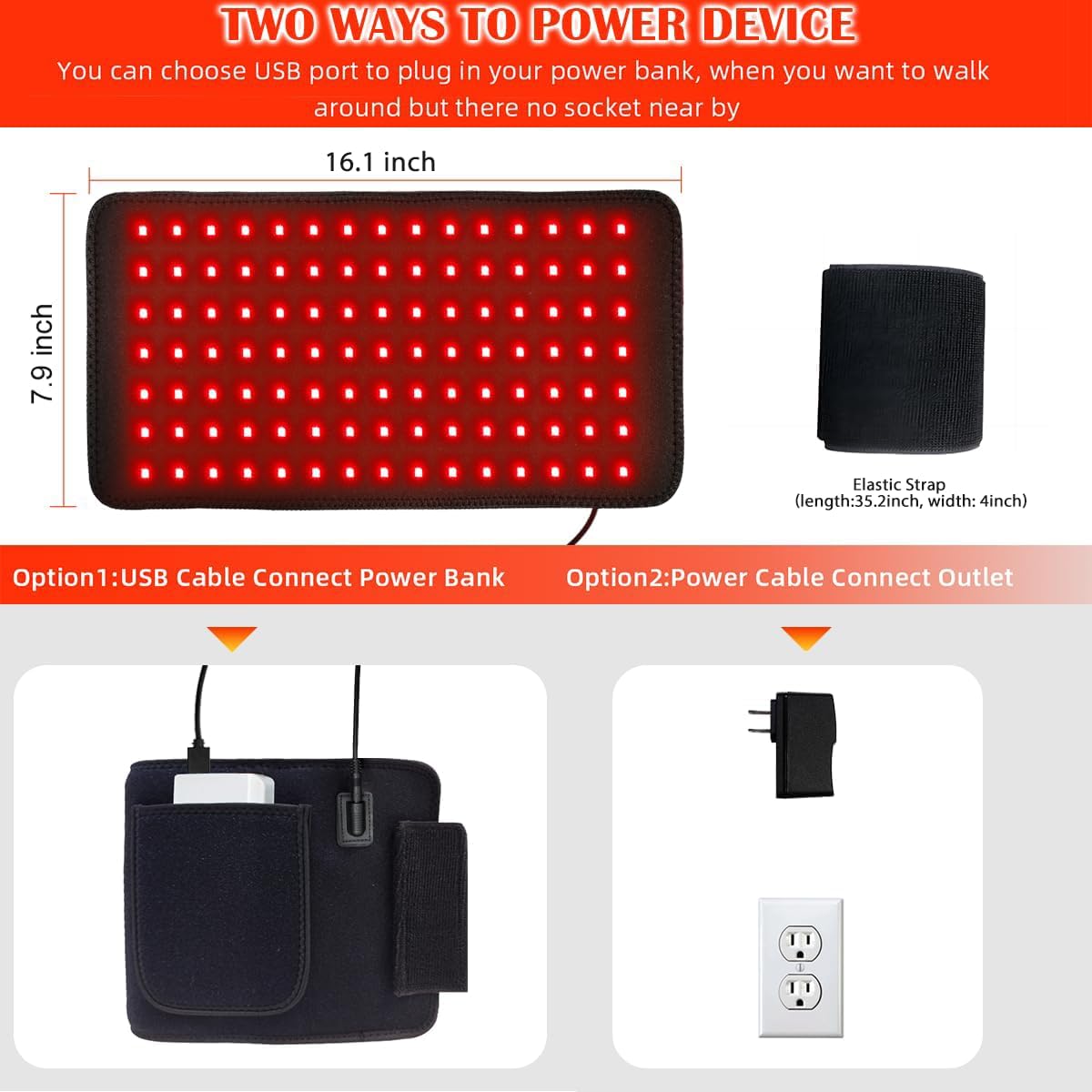 Pro-Grade Infrared Red Light Therapy Pad - 660nm & 850nm NIR for Deep Pain Relief & Muscle Recovery - Deep Tissue Repair - Image 6