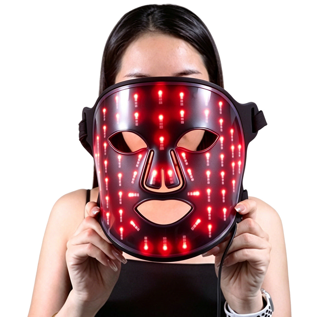 Professional 4-in-1 LED Face & Neck Mask Set - 480 High-Density LEDs with Deep-Penetrating NIR Therapy Kit with Maximum Coverage: 480 Precision LED...