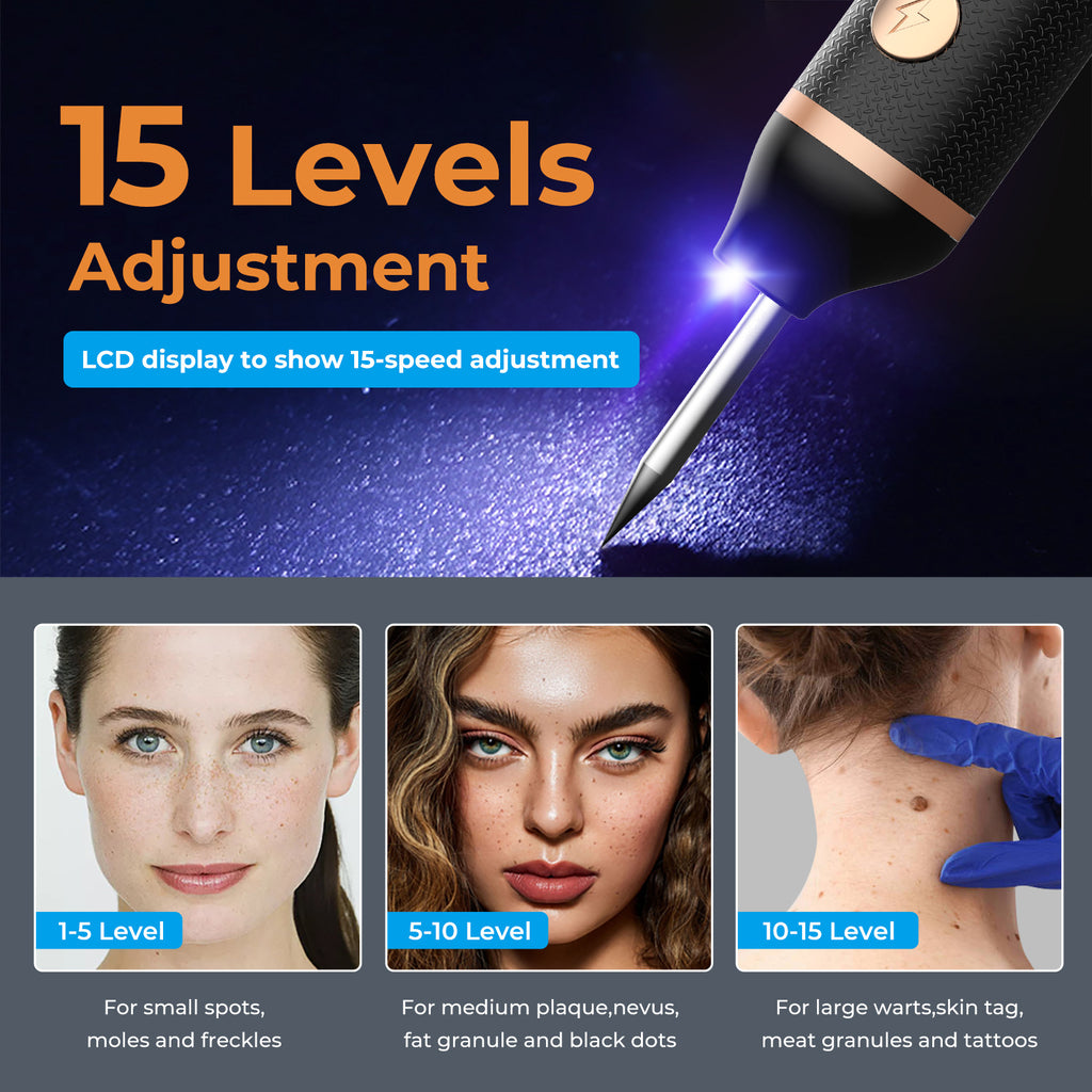 15 Gears Mole Removal Pen - Laser Freckle Spot Eraser for Home - freckle eraser - Image 7