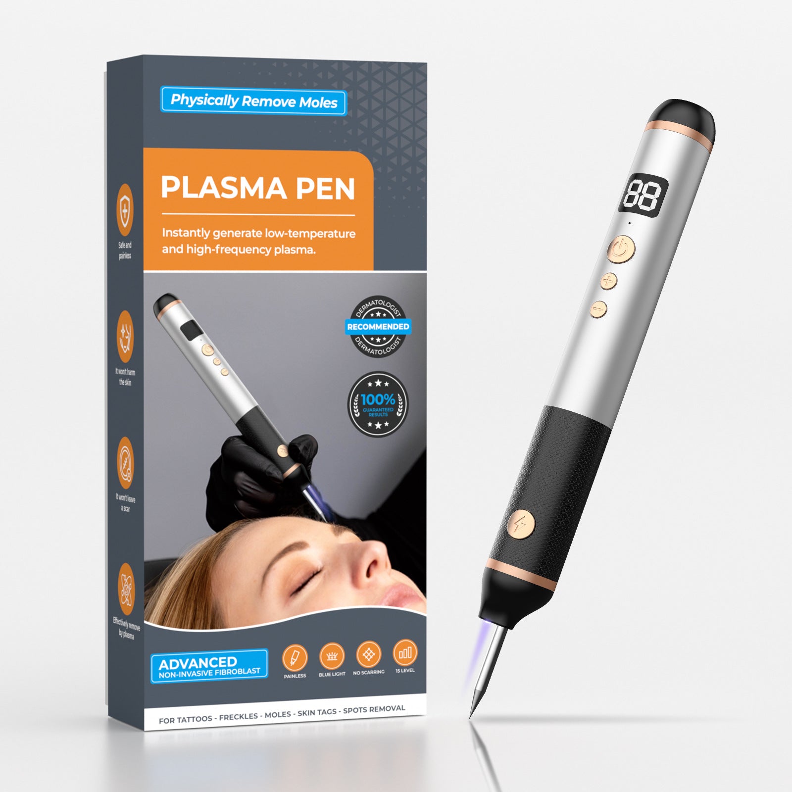 15 Gears Mole Removal Pen - Laser Freckle Spot Eraser for Home for 15 gears laser pen - facial blemish remover