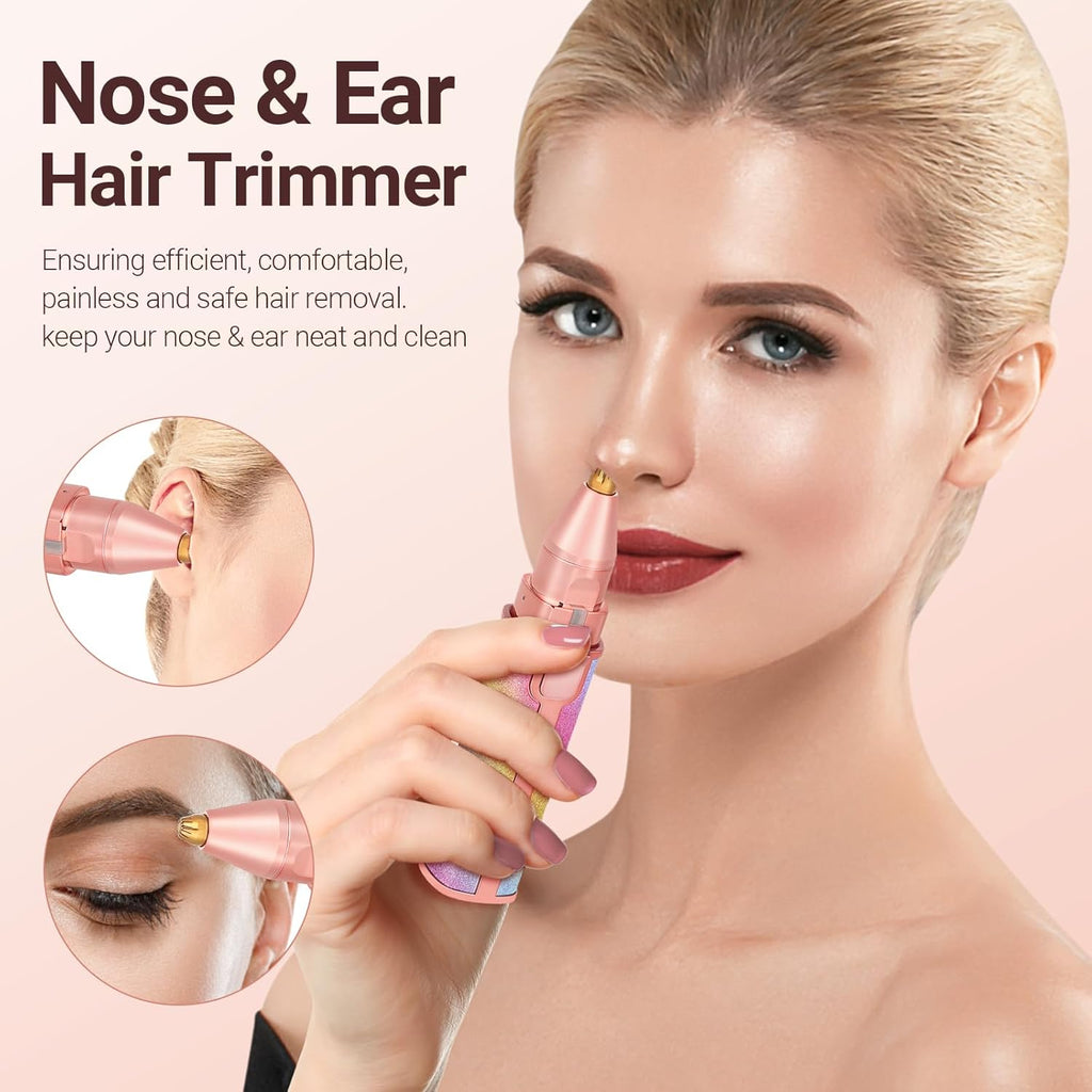 2-in-1 Facial Hair Remover for Women – USB Rechargeable & Painless Kit with 💄 2-in-1 Multi-Function Design Switch e
